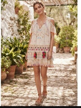 jolie mini dress in tricolor hemant and nandita HEMANT & NANDITA | Dresses | Hemant Nandita Jolie Mini Dress